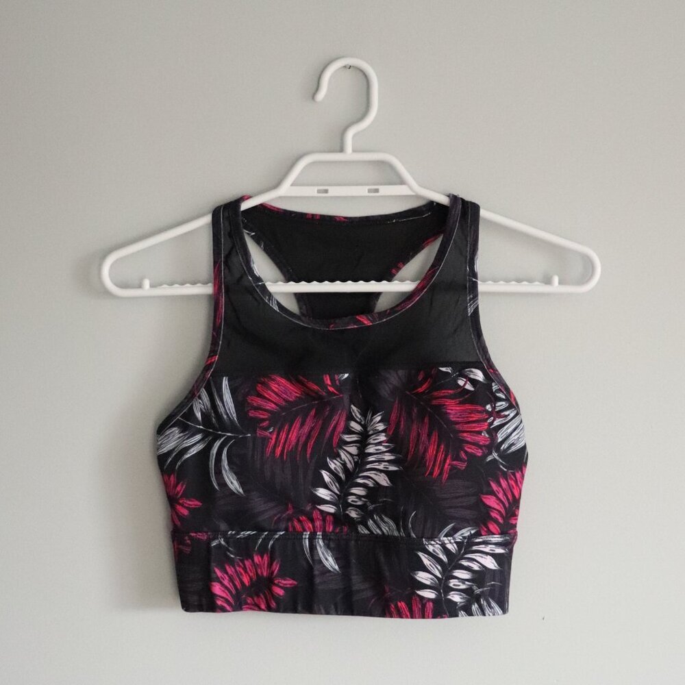 Fabletics Women's Sx‎ XS Marcia High Neck Activewear Mesh Racerback Sports Bra